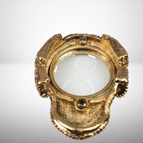 Stunning Super Rare Paris Frog Magnifying Glass Paperweight - Swarovski Crystal - Picture 7 of 9